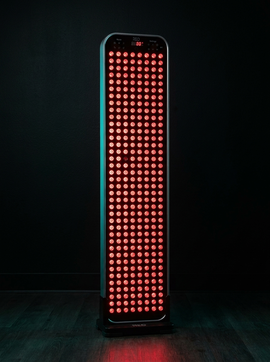 The Large Panel — Renew Red Light full coverage panel in dark recovery room
